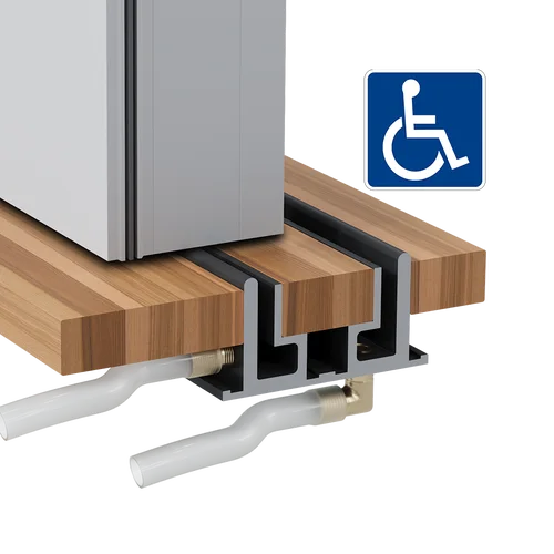 2 ½" ADA Recessed Drainage Track with Retention Track