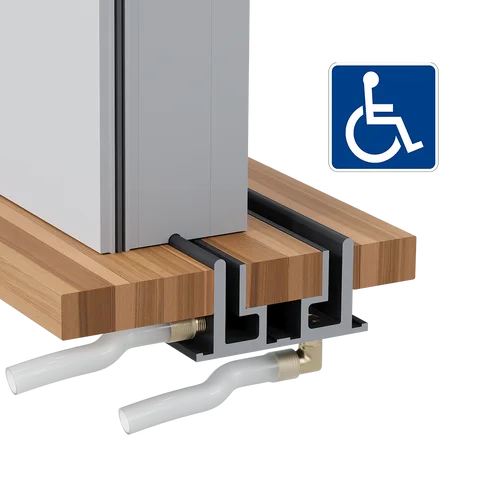 2 ½" ADA Recessed Drainage Track with Retention Track