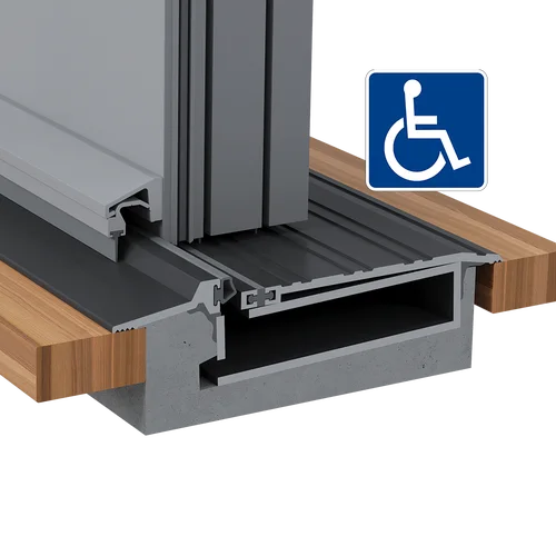 ½" ADA Recessed Saddle Threshold with Integrated Drainage