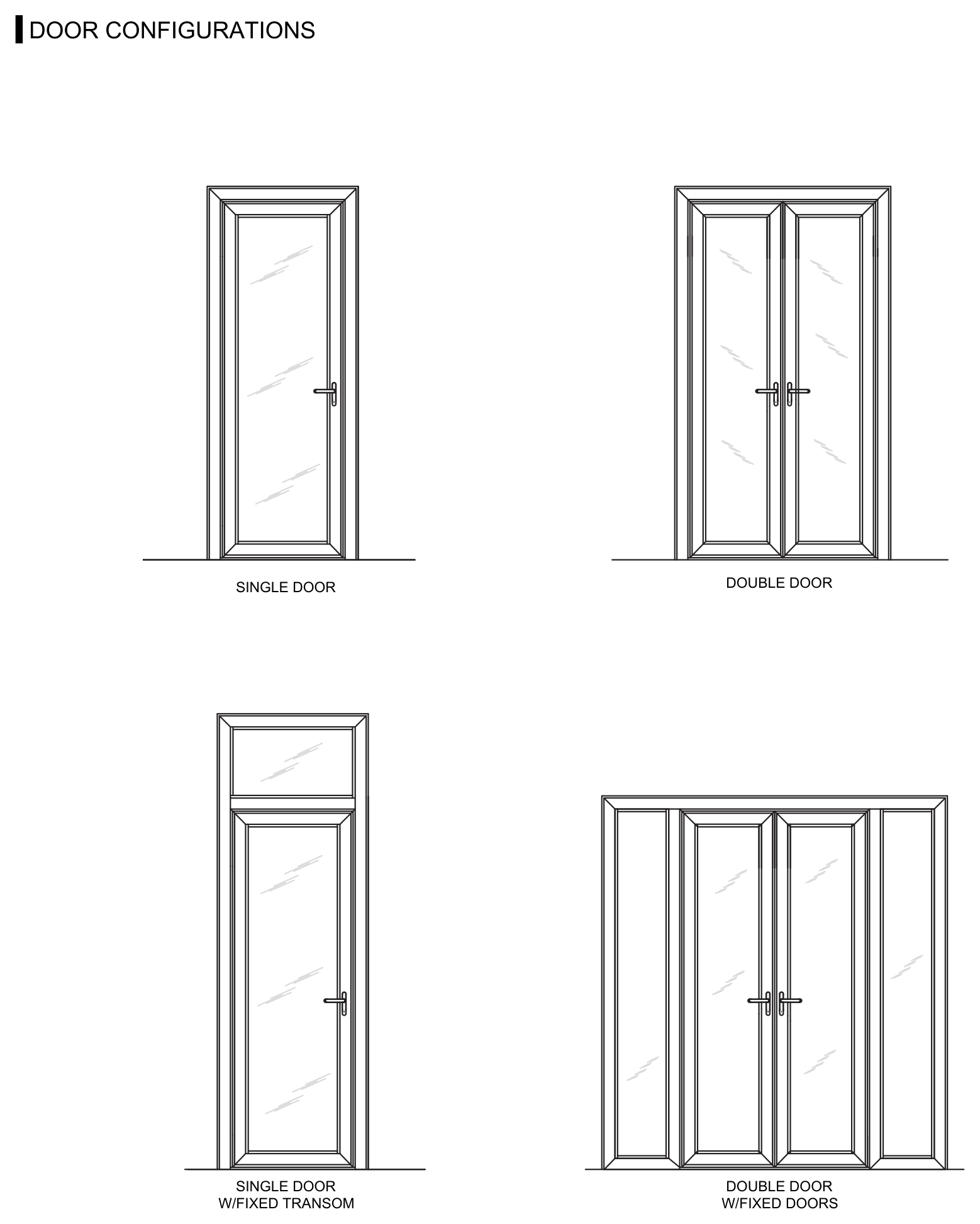 FDWWS.23 door configuration elevations