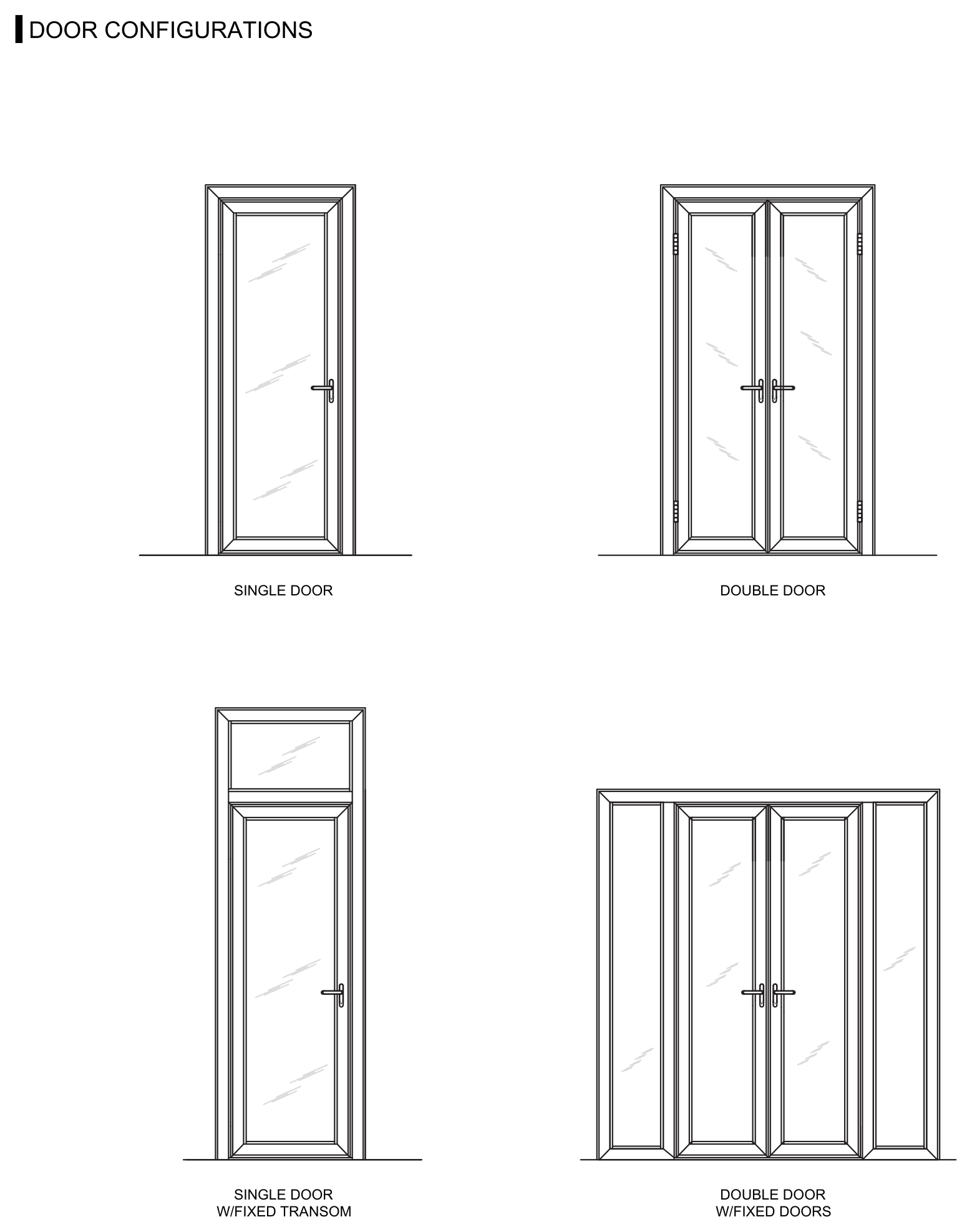PDS.21 door configuration elevations