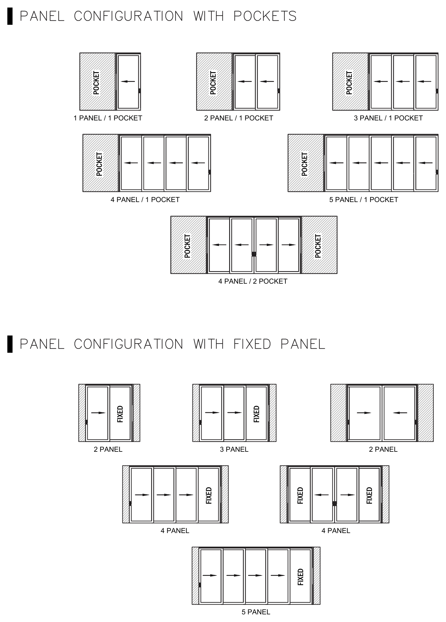 WS.31 sliding-panel and pocket layouts